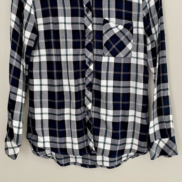 Rails Hunter Button Down Long Sleeve Plaid Button-up Shirt in Pine & White, S - Picture 9 of 16